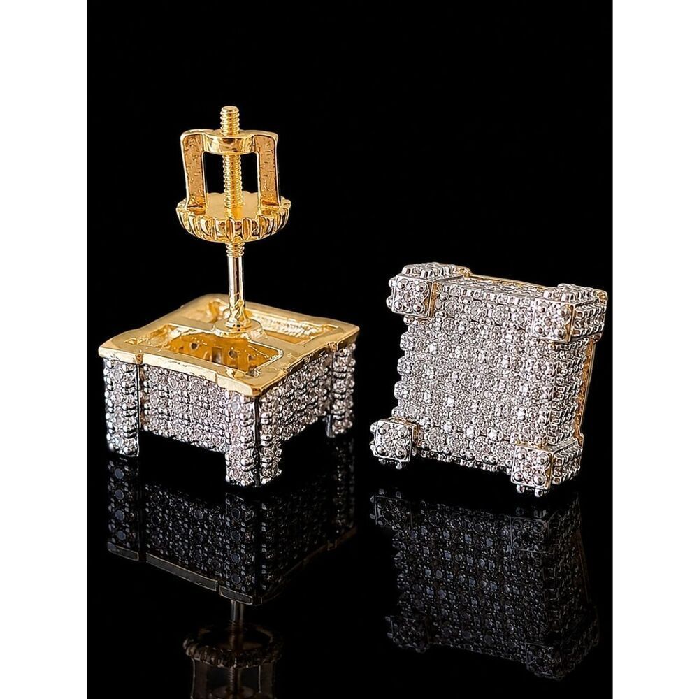 Large Screwback Cube Earrings 